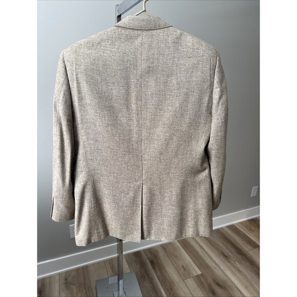 Mens Blazer 40R Tan Silk Tweed Towncraft Sport Coat Jacket Business Casual Light - Picture 3 of 13